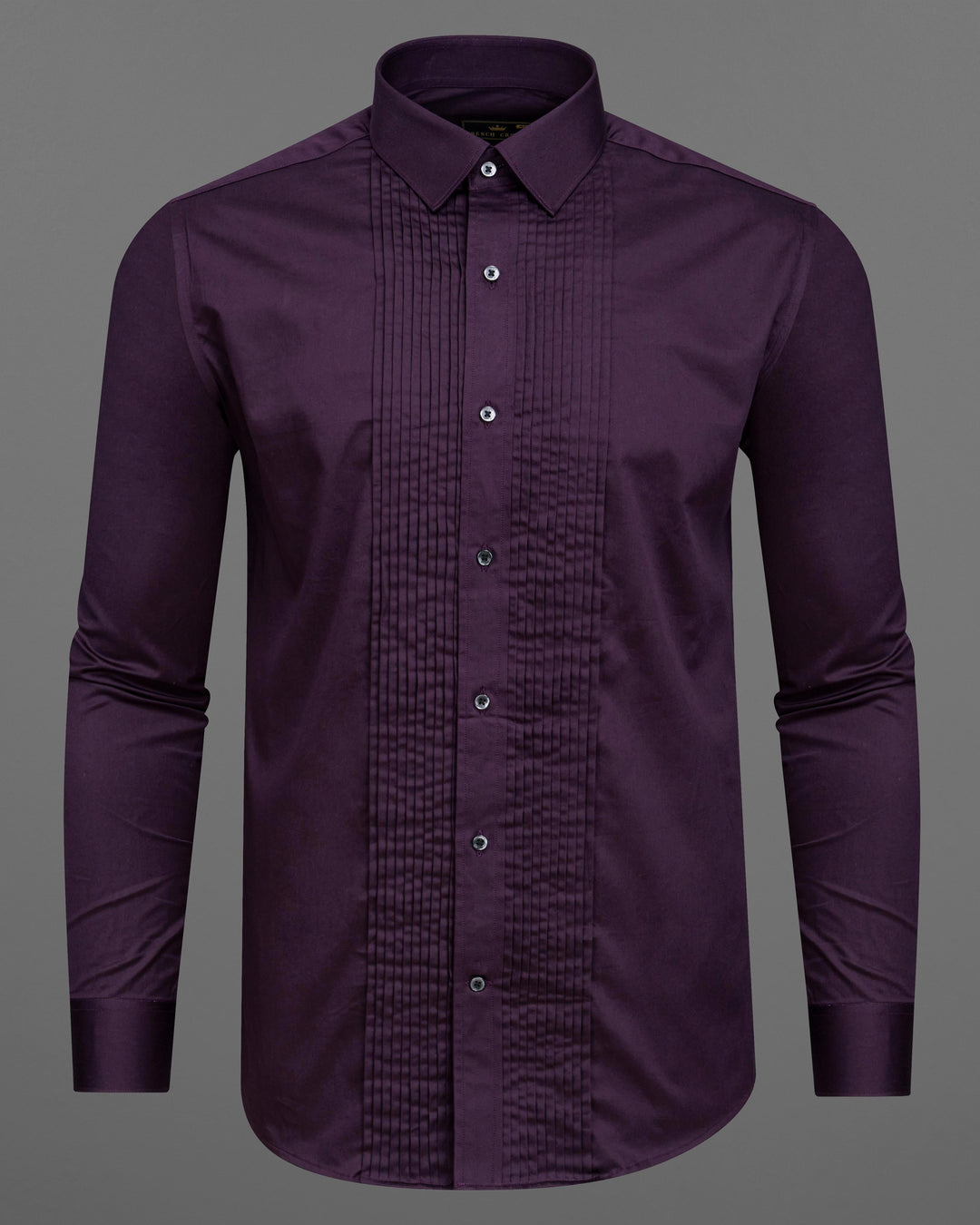 Men Purple Solid Pure Cotton Slim fit Formal Shirt